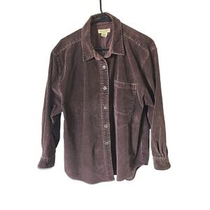 Vtg Limited Chinos Men's Large Brown Corduroy Button-Up Shirt 100% Cotton Retro